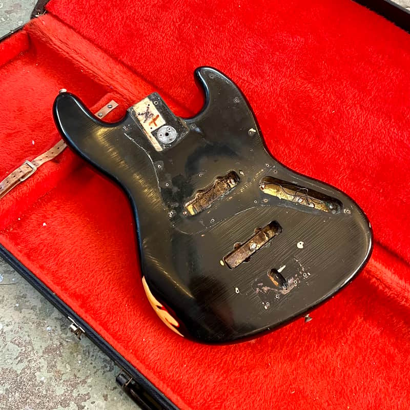 Fender Jazz Bass Body 1975 - Black original vintage USA image 1