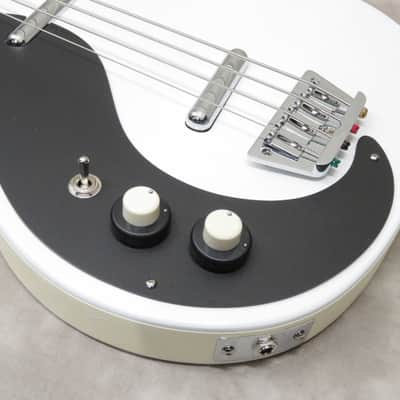Danelectro 59DC Long Scale Bass Lefty (White Pearl/w Black pickguard) image 4
