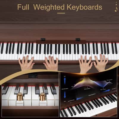 88-Key Full Weighted Digital Piano with Bluetooth MIDI, 800 Voices, Dual 20W Speakers & Wooden Stand – Professional Electronic Keyboard for Home and Studio image 4