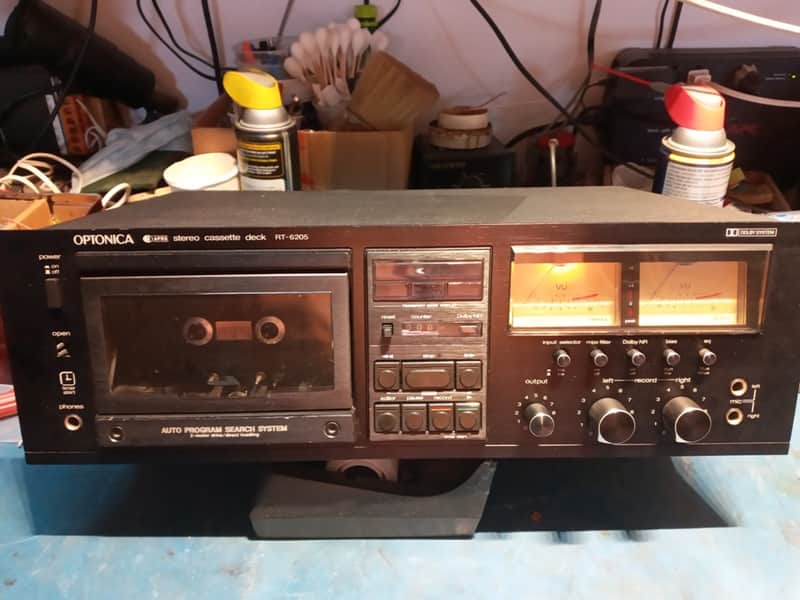 Sharp Rare Optonica RT-6205 Stereo Cassette Deck - for fixing or for parts Black image 1
