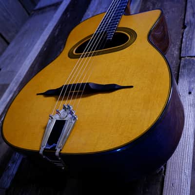 Gitane D-500 Gran Bouche Professional Gypsy Jazz Manouche Guitar - High Gloss Natural w/ Aging Top Toner w/ Deluxe Gig Bag image 6