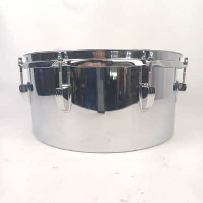 Ludwig Timbale 6.5x14"Chrome-Plated Steel Drum Vintage 70s Blue/Olive USA image 5