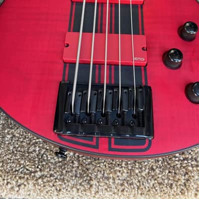 Schecter C-5 GT 5-String Active Bass, 2021, Satin Trans Red, MII image 2