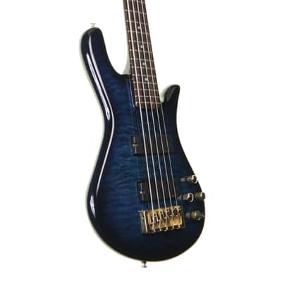 Spector Legend 5 Custom 5 String Bass Trans Blue Quilt Top image 5