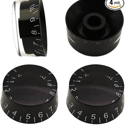 4pcs Black Imperial/USA LP Electric Guitar Knobs Speed Volume Tone Control Knob LP Style with 24 Fine Splines for CTS Pots/USA LP Electric Guitar Knob Black image 1