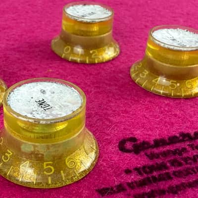 General Vintage Tone Master of edad CAB Reflector heads knobs  Gold/Silver Set Cellulose acetate Real oxidation . image 3