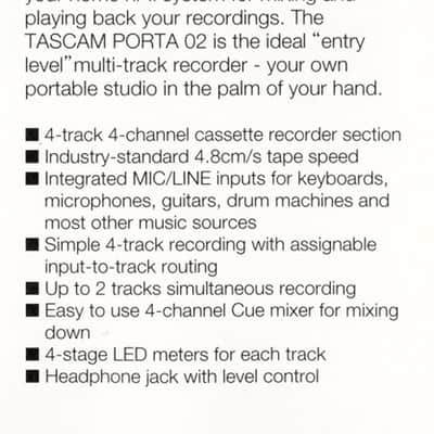 TASCAM Porta 02 MKII Multitrack 4-Track Cassette Recorder {Serviced W/ Pitch Mod} image 10