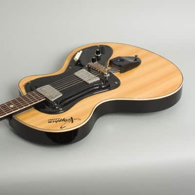 Wandre Polyphon Alpha 2 Semi-Hollow Body Electric Guitar (1964), black tolex hard shell case. image 7