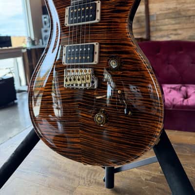 PRS Custom 24 Electric Guitar - Tiger Eye 10-Top w/Hardshell Case image 4