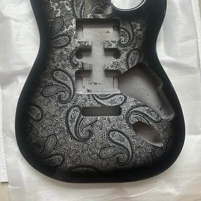 Black Vintage Amoeba Black Guitar Mahogany Strat Stratocaster Style Body image 1