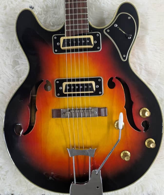 Vintage Aria Diamond 335 Style Electric Guitar Sunburst Japan w/ Tremolo image 1