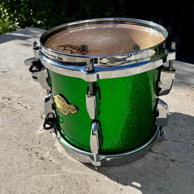 ✮ULTRA RARE✮ PEARL MASTERS MCX 100% Maple 8" X 7" Tom✮LACQUER EMERALD SPARKLE !✮ image 3