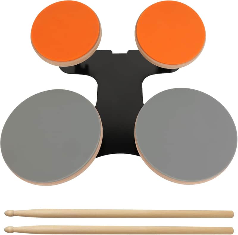 4-Piece Silent Drum Practice Pad Kit with Drum Sticks,Portable and Adjustable Drum Pad for Quiet Practice, Perfect Snare Drum Practice Pad Kit for All-ages Drummers image 1