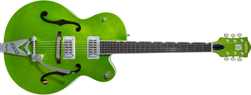 Gretsch G6120T-HR Brian Setzer Sig Hot Rod Hollow Body with Bigsby Rosewood FB Extreme Coolant Green Sparkle with Bag