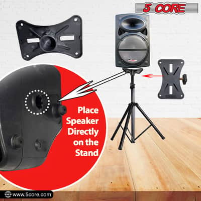5 Core Speaker Stand Tripod Heavy Duty Adjustable 48" Universal Mount for PA DJ Studio image 6