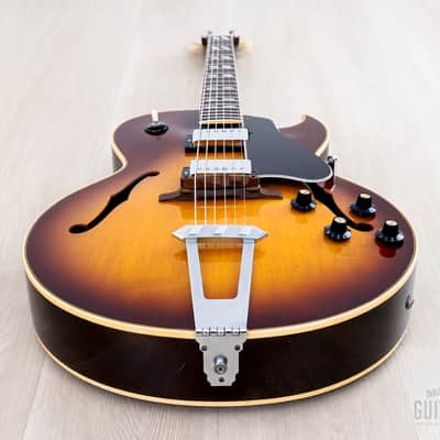 1969 Gibson ES-175 D Vintage Hollowbody Guitar Ice Tea Sunburst w/ Pre-T Top Patent Stickers, Case image 12