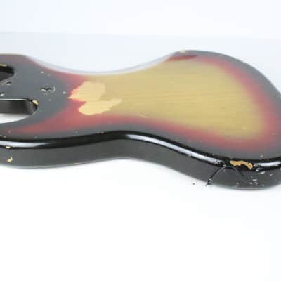 1976 Fender Jazz Bass BODY Sunburst ASH Super GREAT Heavy Wear USA 3-Bolt Weight 6.4 lbs 1970's Vintage image 8