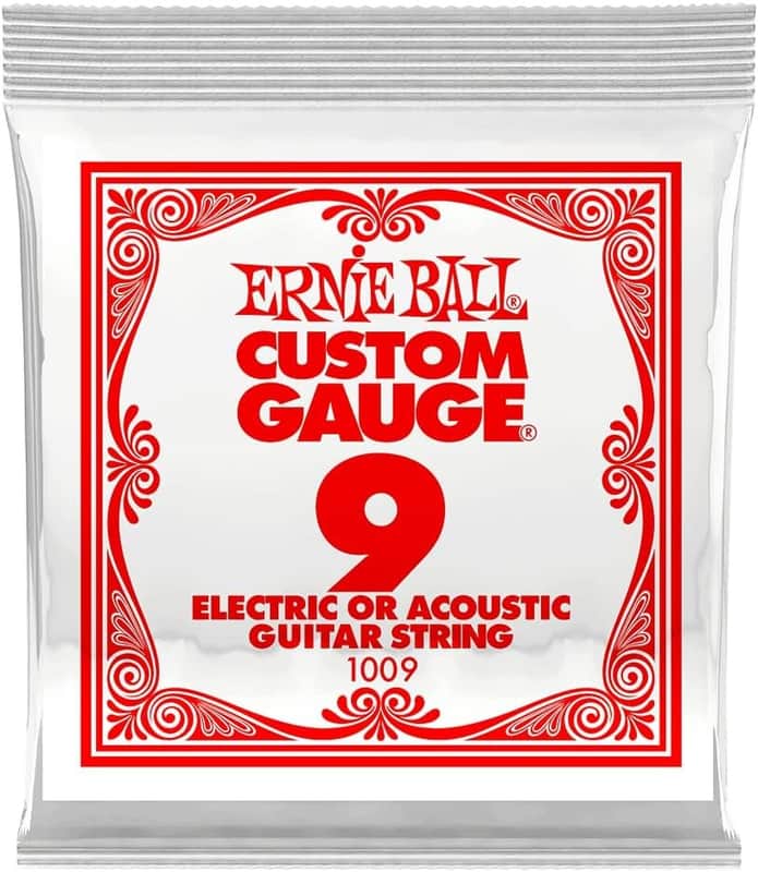 Ernie Ball Plain Steel, Single Strings, .009 - Pack of 1 image 1