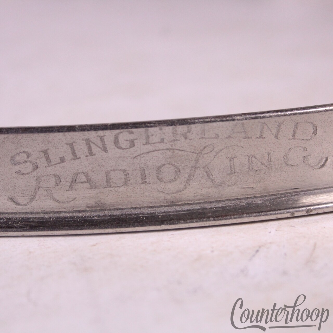 Slingerland 14"Engraved Radio King Brass Single-Flange Snare/Tom Drum Rim/Hoop — main photograph