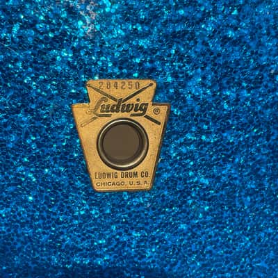 1960s Ludwig School Festival 6.5x14 Snare Drum Blue Sparkle COB image 3