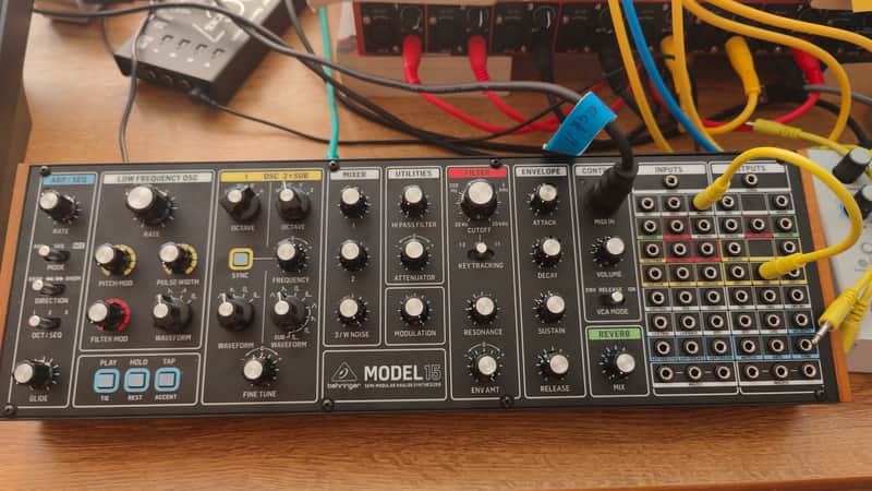 Behringer Model 15 Desktop Semi-Modular Synthesizer 2024 - Present - Black with Wood Sides image 1
