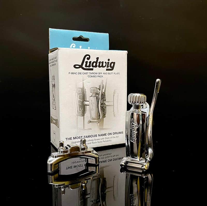 Ludwig P88AC Die Cast P88 Throw Off / P35 Butt Plate Combo Pack - Chrome image 1