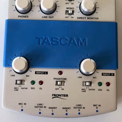 TASCAM US-122 USB Audio Interface 2000s - Silver and Blue image 1