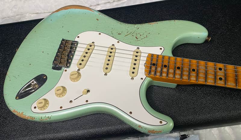 NEW! Fender Custom Shop Special Run '69 Stratocaster Heavy Relic - Handwound P/U's - Aged Surf Green Pearl - Reverse Headstock - 7.65lbs - Authorized Dealer - SUPER RARE! G07476 image 1