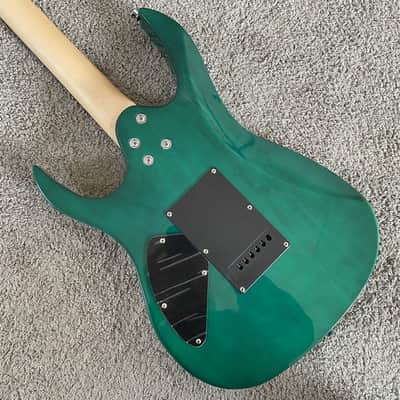 Transparent Green Superstrat Electric Guitar, Basswood Body, Maple Neck, Rosewood Fingerboard image 6