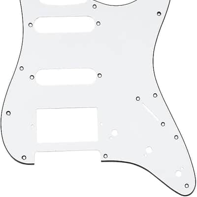Electric Guitar Pickguard 3 Ply 11 holes 2 Single Pickup 1 Humbucker Pickup SSH Compatible with Strat Style Modern Guitar Parts Replacement(White) image 1