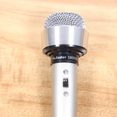 Vintage Foster MDF-618BC Dynamic Cardioid Microphone w/ Stand - 1970s - Silver image 9