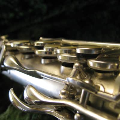 Rare Buescher True Tone "Stritch" Straight Alto Saxophone 1926 Silver Plated image 17