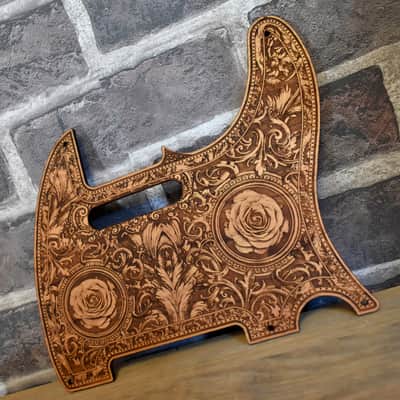 Handcrafted Cherrywood Pickguard for Fender Telecaster – Laser-Engraved Unique Design image 2