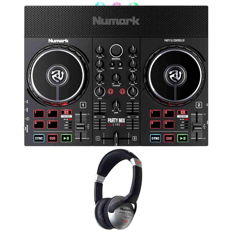 Numark Party Mix Live Built In Light Show & Speakers DJ Controller w Headphones image 1