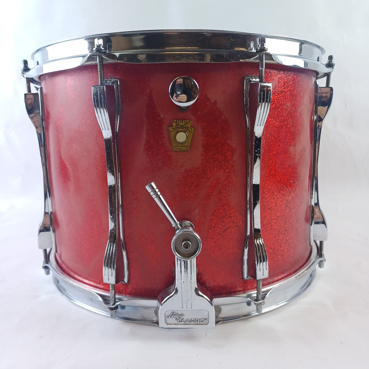 Ludwig 10x14"Red Sparkle Snare Drum Vintage69 Marching/Parade Buddy Rich Classic — main photograph