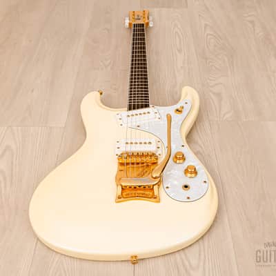 2000s Mosrite Ventures Model Super Custom '65 Pearl White w/ Gold Hardware, Vibramute & Case, Japan Kurokumo image 11