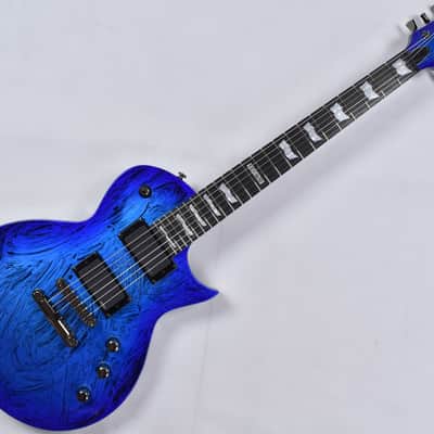 ESP LTD Deluxe EC-1000 Electric Guitar in Swirl Blue Finish image 2