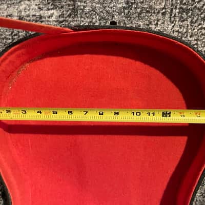 Set of 2 Guitar Acoustic Cases 1960’s-1970’s Black Exterior w Salmon Red Interior image 4