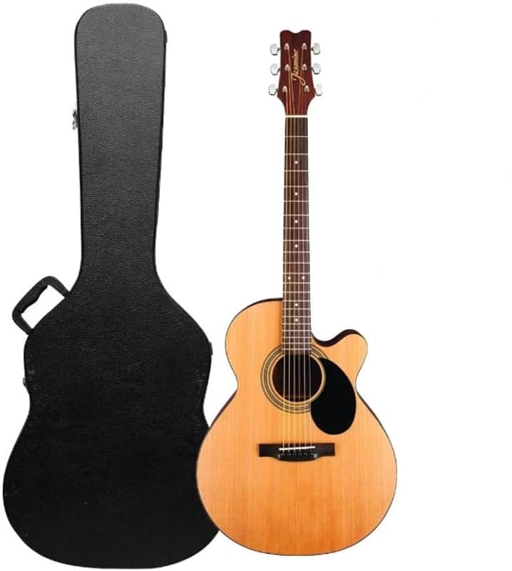 Jasmine S34C Orchestra & Auditorium Venetian Cutaway Spruce Top 6-String Acoustic Guitar w/Hard Case image 1