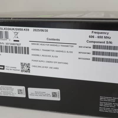 Shure SLXD24UK/SM58-K59 Wireless Microphone - New in Opened Box image 10