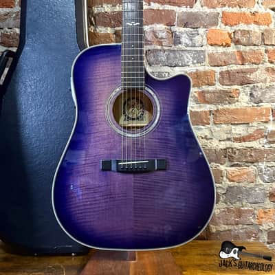 Alvarez 5081N Acoustic Electric Guitar w/HSC (1990s -Translucent Blue Burst)
