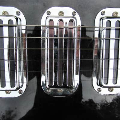 Brownsville Choirboy Hollow Body Guitar, 3 Pickup,  Black Sparkle, Plays & Sounds Good image 4