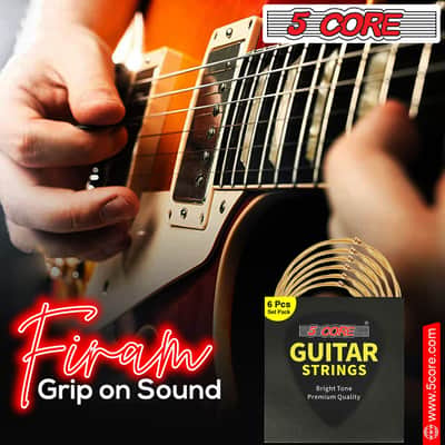 5Core Acoustic Guitar Strings 0.010-0.047 Steel Gauge Heavy Duty w Bright Tone For 6 String Guitars image 9
