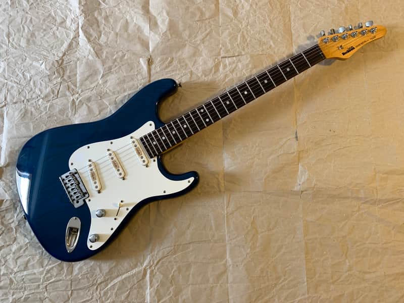 Rockoon Schaller Strat type electric guitar 1987 - Transparent Blue, Kawai made in Japan Very Good Condition with Gigbag image 1