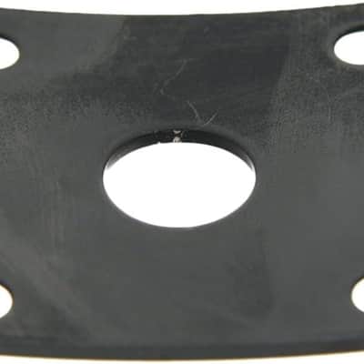 Black Metal Curved Base Bottom Jack Plate Square Jackplate for LP Les Paul image 2
