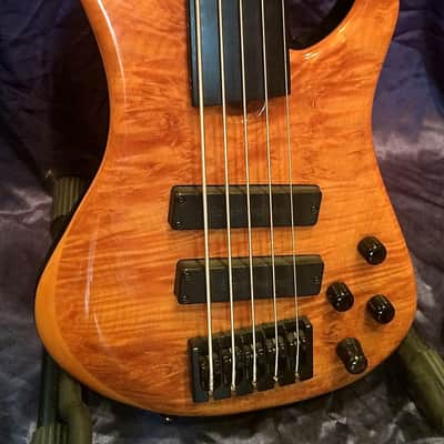 Roscoe LG3005 Fretless Natural/Flame Honey Blonde image 2
