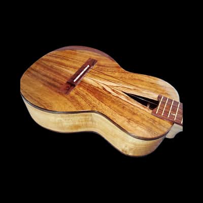 Koa with Live Edge Sound Hole Tenor Ukulele - SCJ Jazz Hat #137 image 4