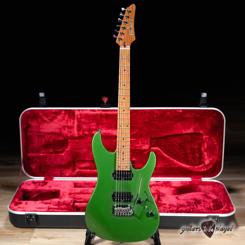 Ibanez AZ2402 Prestige HH Roasted Maple Neck w/ Case – Apple Green Metallic image 1