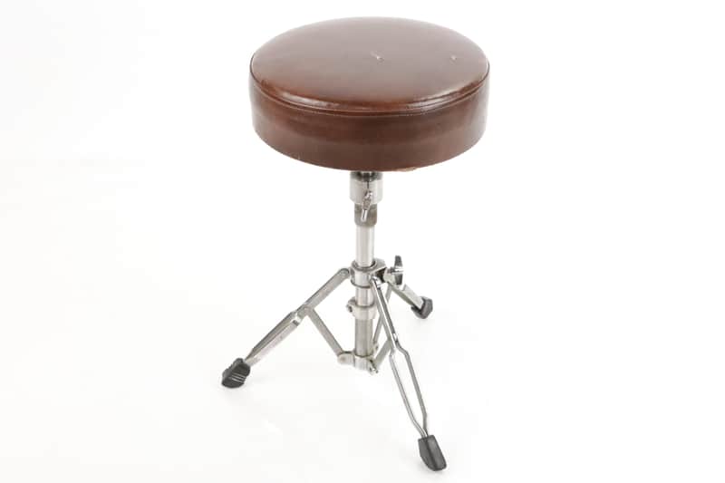 Vintage Tama Titan Brown Leather Style Drum Throne Stool Seat Chair #35240 image 1