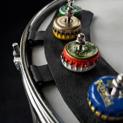 GoVintage - Mr Jingles Bottle Cap - mini snare tambourine - snare drum sound enhancer image 3